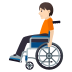 🧑🏻‍🦽 person in manual wheelchair: light skin tone display on JoyPixels